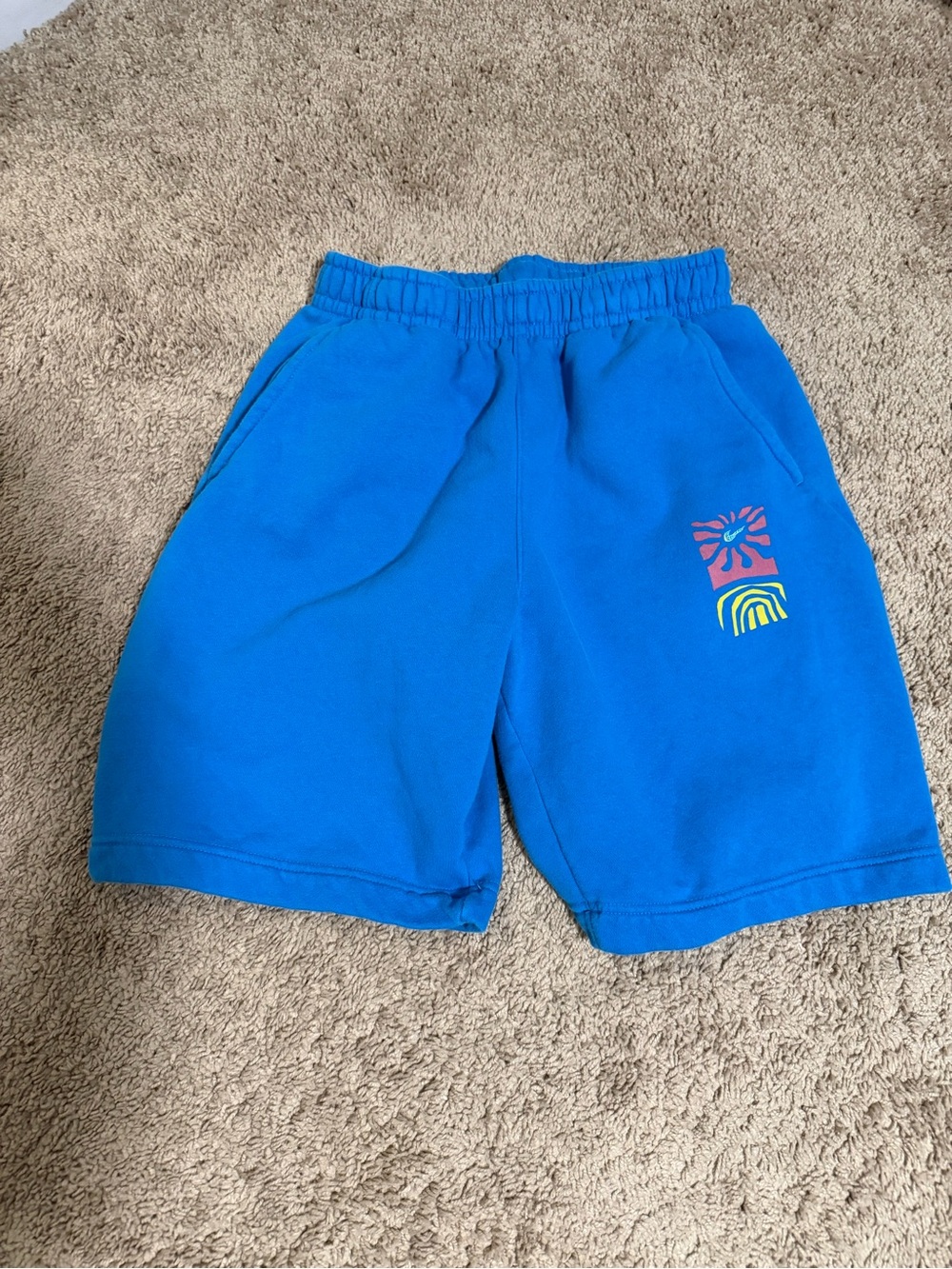 Nike 'Club Spring Break' Bright Blue Athletic Pull-On Shorts (see back graphics)
